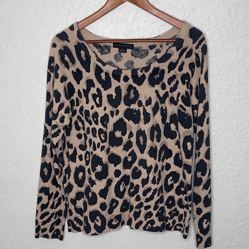 SANCTUARY Women’s Size Medium Leopard Print Lightweight Sweater
